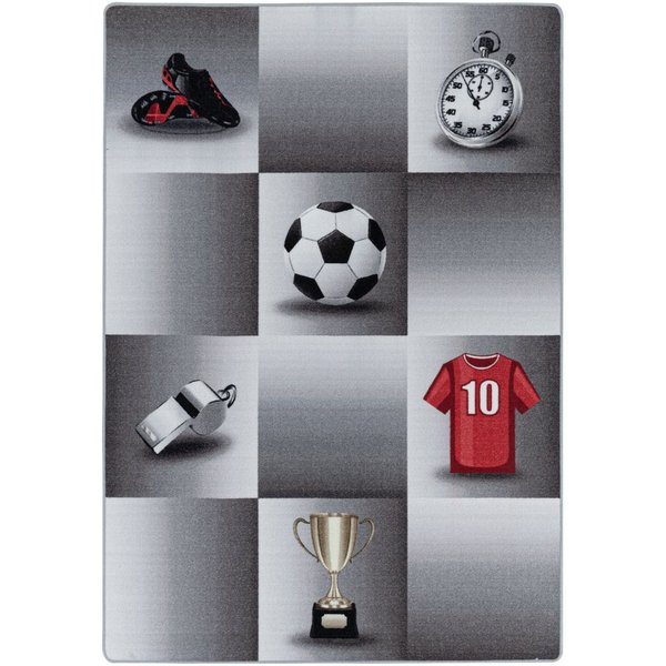 Teppium Teppich Fußball-Design, Rechteckig, Höhe: 7 mm, Kinderteppich Fußball-Design Teppich Kinderzimmer Rutschfest Waschbar
