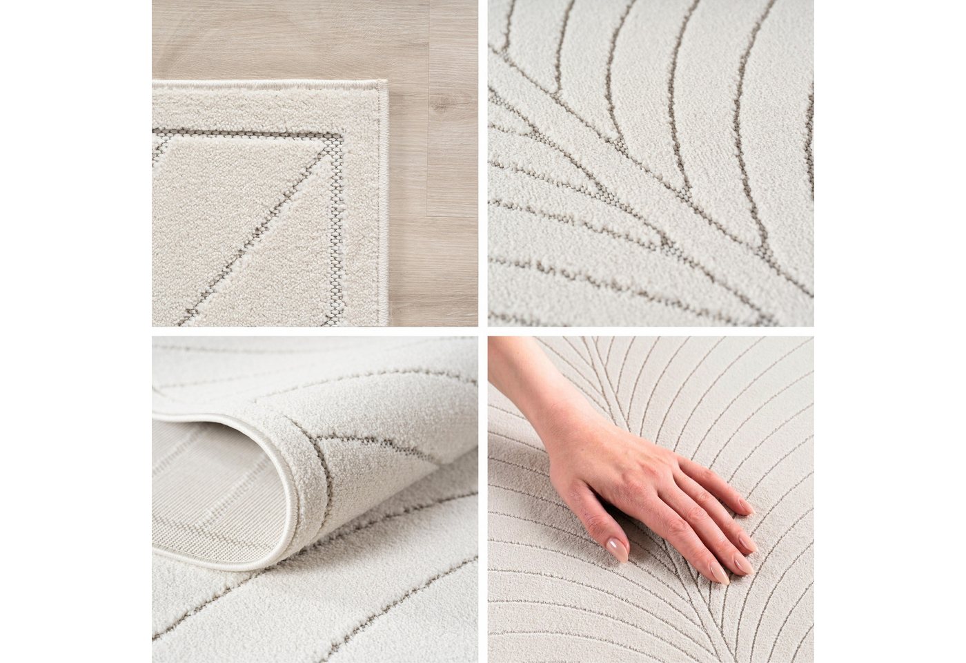 Teppium Teppich Skandinavischer 3D Design, Rund, Höhe: 5 mm, Indoor Outdoor Teppich Wetterfest 3D Optik Wohnzimmer Küchen Terrasse – Bild 2 von 5