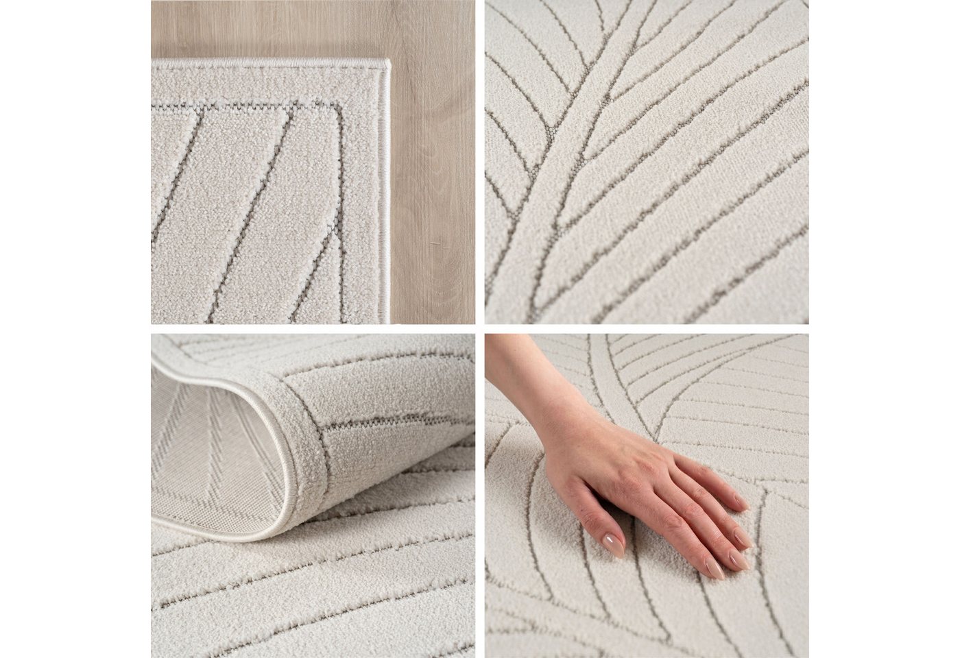 Teppium Teppich Skandinavischer 3D Design, Rund, Höhe: 5 mm, Indoor Outdoor Teppich Wetterfest 3D Optik Wohnzimmer Küchen Terrasse – Bild 2 von 5