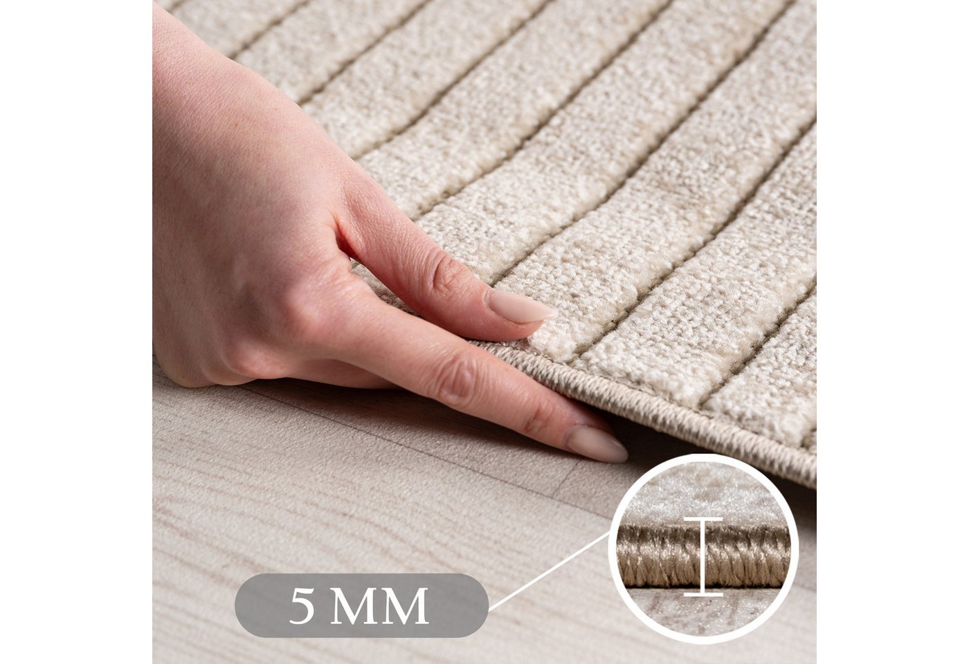 Teppium Teppich Skandinavischer 3D-Teppich, Rechteckig, Höhe: 5 mm, Indoor Outdoor Teppich Wetterfest 3D Optik Wohnzimmer Küchen Terrasse – Bild 3 von 5