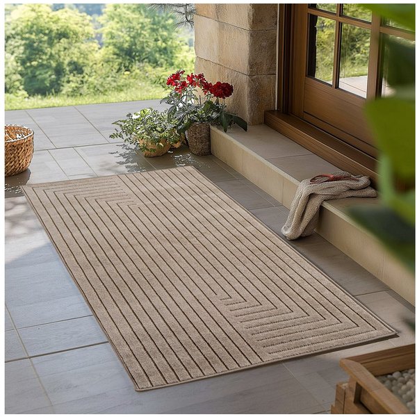 Teppium Teppich Skandinavischer 3D-Teppich, Rechteckig, Höhe: 5 mm, Indoor Outdoor Teppich Wetterfest 3D Optik Wohnzimmer Küchen Terrasse