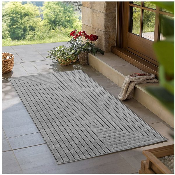 Teppium Teppich Skandinavischer 3D-Teppich, Rechteckig, Höhe: 5 mm, Indoor Outdoor Teppich Wetterfest 3D Optik Wohnzimmer Küchen Terrasse
