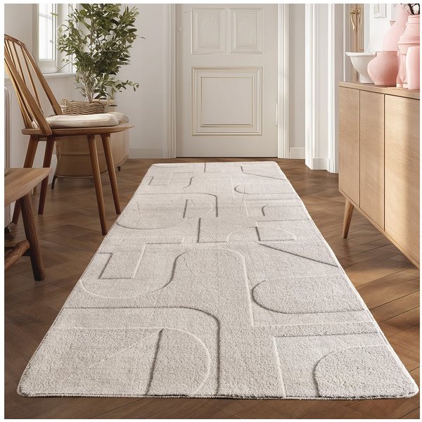 Teppium Teppich Skandinavisches Design, Rechteckig, Höhe: 20 mm, Kurzflorteppich Skandinavische Design Anti-Rutsch Rückseite Waschbar