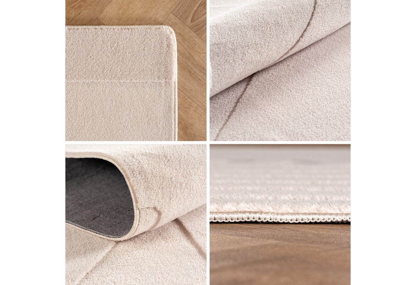 Teppium Teppich Skandinavisches Design, Rechteckig, Höhe: 20 mm, Kurzflorteppich Skandinavische Design Anti-Rutsch Rückseite Waschbar – Bild 2 von 5