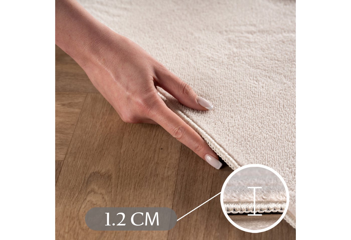 Teppium Teppich Skandinavisches Design, Rechteckig, Höhe: 20 mm, Kurzflorteppich Skandinavische Design Anti-Rutsch Rückseite Waschbar – Bild 4 von 5