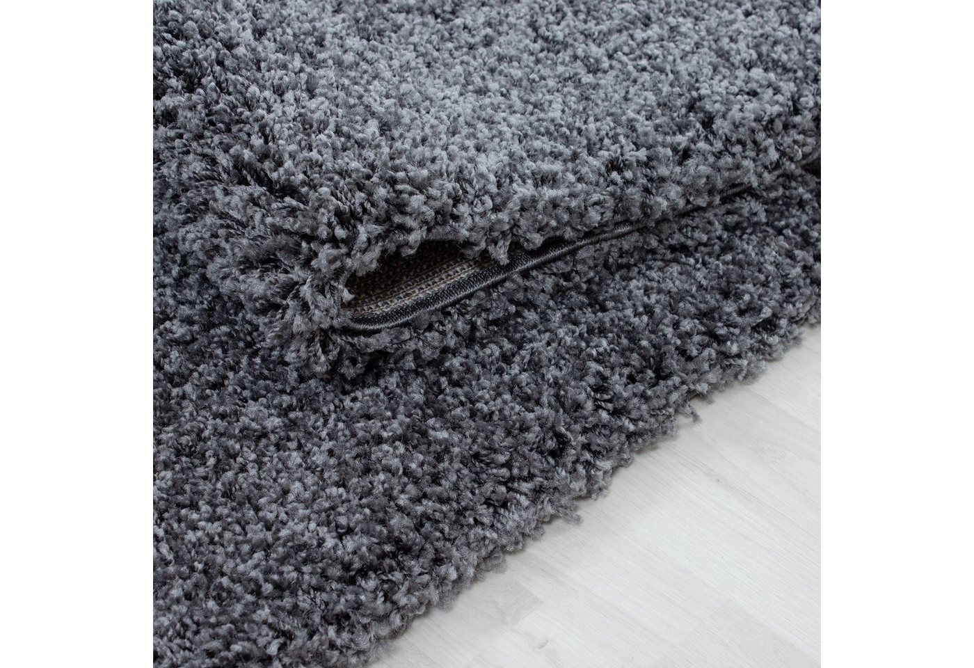 Teppium Teppich Unicolor - Einfarbig, Rechteckig, Höhe: 30 mm, Einfarbig Shaggy Teppich Wohnzimmer Langflor versch. farben und größen – Bild 5 von 5