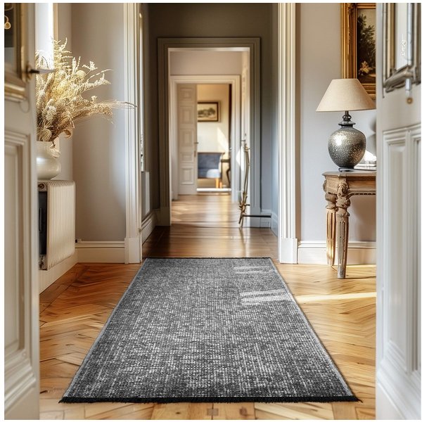 Teppium Teppich Unicolor - Einfarbig, Läufer, Höhe: 7 mm, Baumwolle Teppich Anti-Rutsch Waschbar Flachgewebe