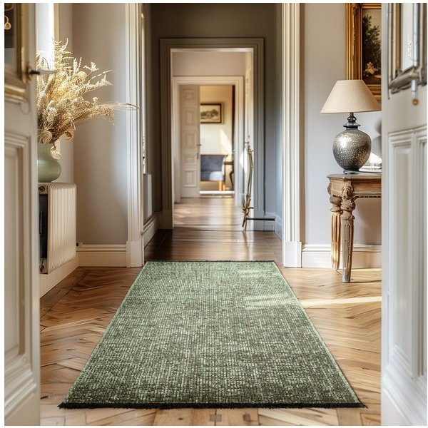 Teppium Teppich Unicolor - Einfarbig, Läufer, Höhe: 7 mm, Baumwolle Teppich Anti-Rutsch Waschbar Flachgewebe