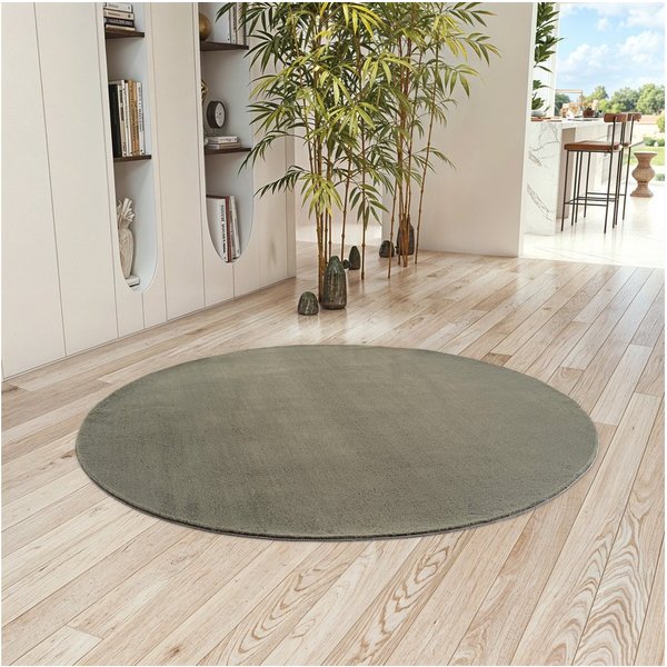 Teppium Teppich Unicolor - Einfarbig, Läufer, Höhe: 11 mm, Kurzflor Teppich Anti-Rutsch Rückseite Waschbar Flauschiger