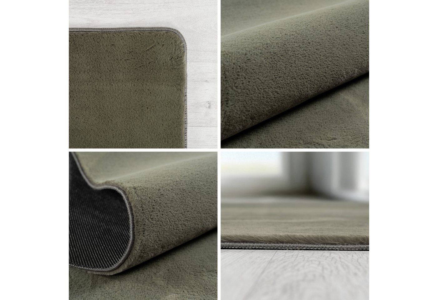 Teppium Teppich Unicolor - Einfarbig, Läufer, Höhe: 11 mm, Kurzflor Teppich Anti-Rutsch Rückseite Waschbar Flauschiger – Bild 2 von 5