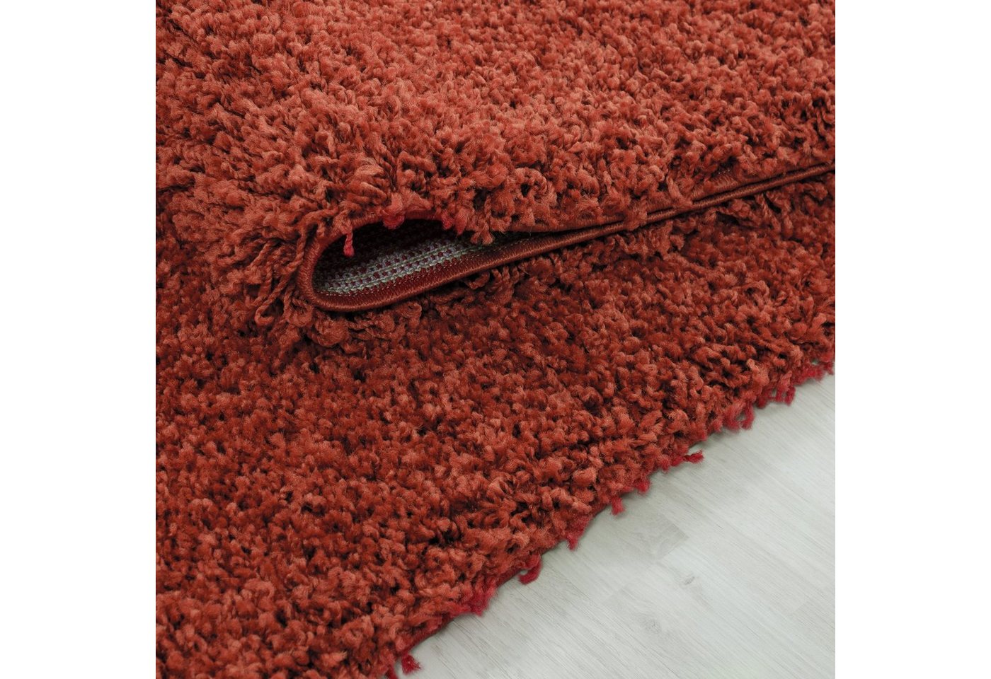 Teppium Teppich Unicolor - Einfarbig, Rund, Höhe: 30 mm, Einfarbig Shaggy Teppich Wohnzimmer Langflor versch. farben und größen – Bild 3 von 4