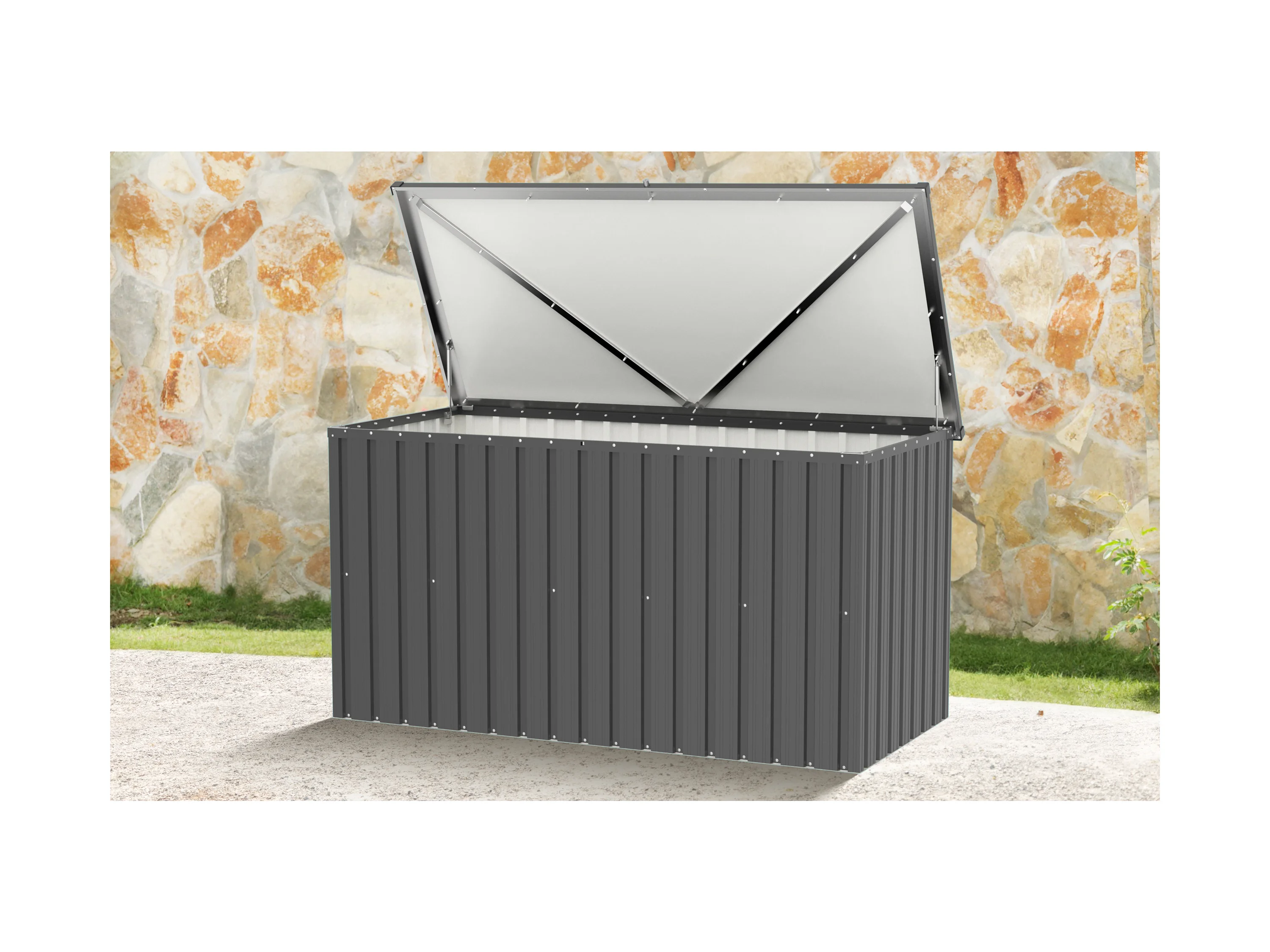 TEPRO Universalbox »Store X-Large«, wetterfest, aus Stahlblech – Bild 3 von 4