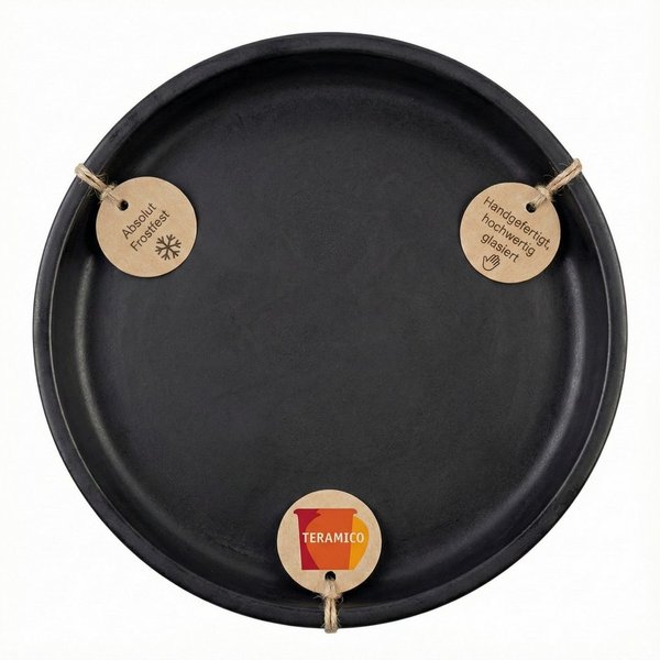 Teramico Blumentopfuntersetzer Keramik Untersetzer Anthrazit – Ø 40 cm (XXL) – Wasserdicht & Handgefe, Zubehör für Alle Holzkisten 50x40x30cm, 100% Frostfest