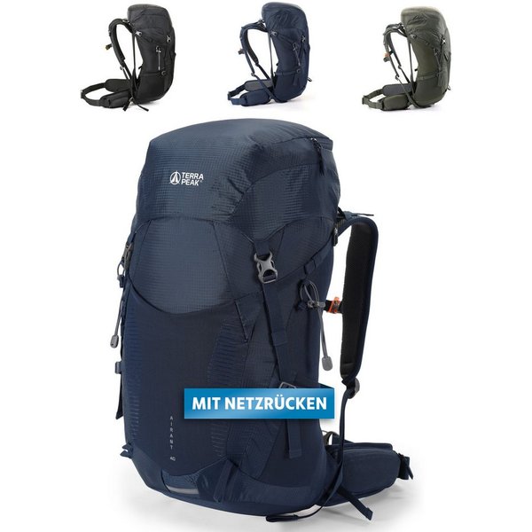 Terra Peak Wanderrucksack Airant 40, Rucksack mit belüftetem Netzrücken groß, 40 Liter