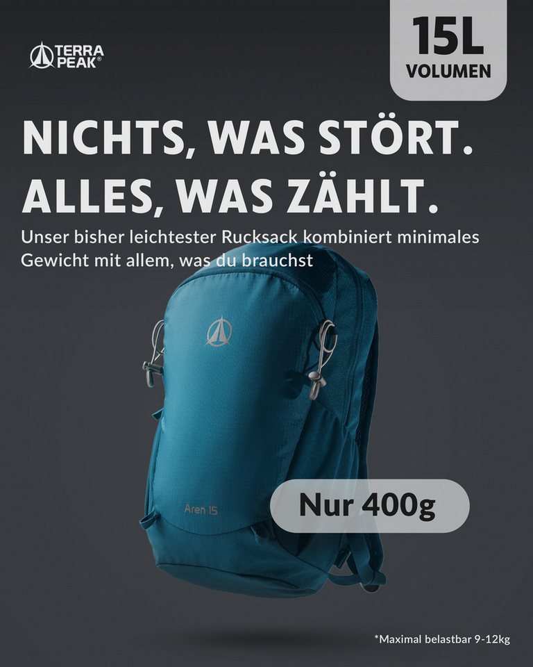 Terra Peak Wanderrucksack Aren 15, Rucksack zum Wandern, klein, 15 Liter Volumen, für Damen und Herren – Bild 5 von 5
