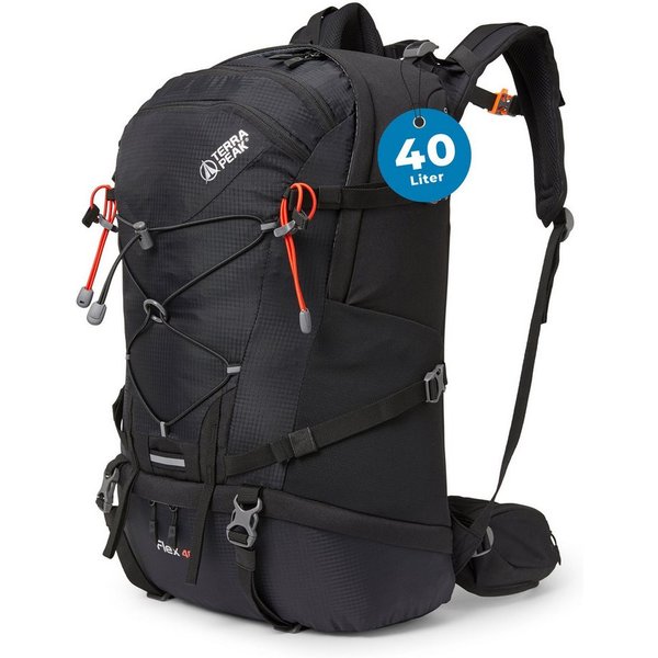 Terra Peak Wanderrucksack Flex 40, Wanderrucksack 40L mit YKK Reißverschluss & Halterung für Trinksystem