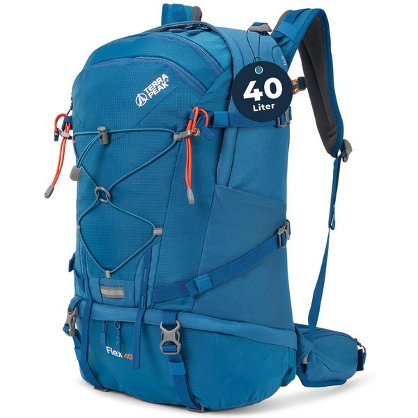 Terra Peak Wanderrucksack Flex 40, Wanderrucksack 40L mit YKK Reißverschluss & Halterung für Trinksystem