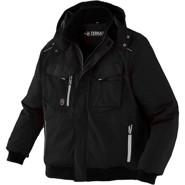 Terrax Workwear Arbeitsjacke Wattierte Pilotenjacke Herren Pilotenjacke mit Stehkragen und reflektierenden Details