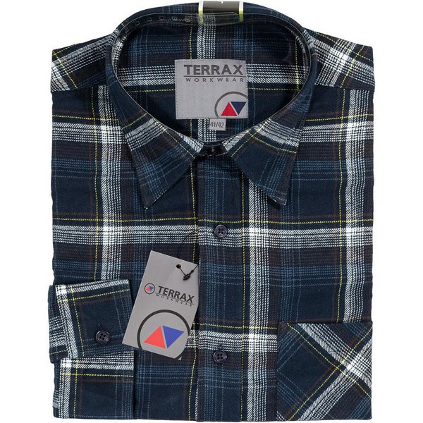Terrax Workwear Langarmhemd 81032-7400 Flanellhemd 105 cm Karriert