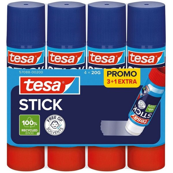 tesa 3+1 Extra Klebestick, 4 x 20 g