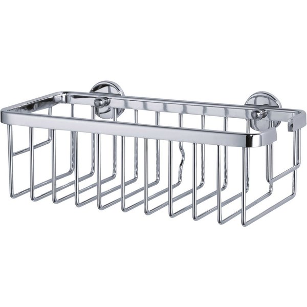 tesa Duschablage ALUXX Duschablagekorb ohne Bohren - 9,2 cm : 25 cm : 12,5 cm, Packung 1-tlg., selbstklebend - Hängeregal für die Dusche - chrom - silber glänze