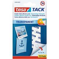 tesa TACK, doppelseitige Klebepads, transparent, 72 Stk.