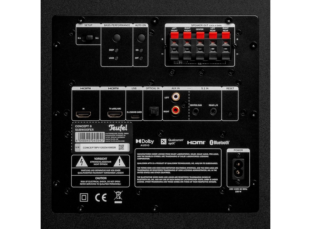 Teufel CONSONO 25 CONCEPT Surround "5.1-Set" Wireless Lautsprecher (Bluetooth, 120 W, Integrierter AV-Receiver mit Bluetooth 5.0) – Bild 3 von 5