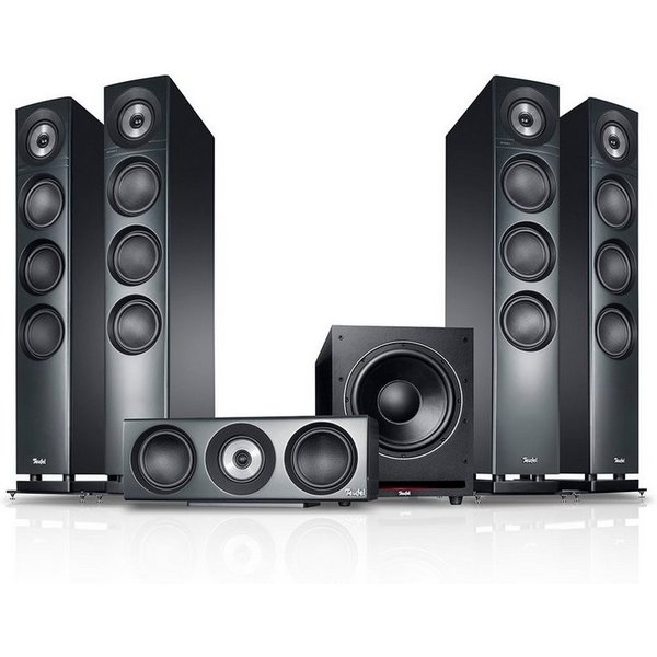 Teufel DEFINION 3 Surround Power Edition "5.1-Set" Stand-Lautsprecher (per Kabel, Wireless Subwoofer)