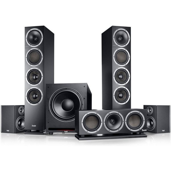 Teufel THEATER 500 Surround "5.1-Set" Wireless Lautsprecher (Kabelgebunden, 240 W, Dipol-Rear-Lautsprecher für echte Kinoatmosphäre)