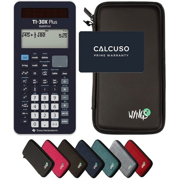 Texas Instruments Taschenrechner TI-30X Plus MathPrint inkl. WYNGS Schutztasche Schwarz