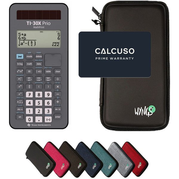 Texas Instruments Taschenrechner TI-30X Prio MathPrint inkl. WYNGS Schutztasche Schwarz