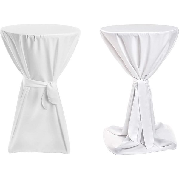 TexDeko Stehtischhusse Premium für Bistrotisch mit Schleifenband Bartisch-Überzug blickdicht, unifarben, Farbe & Durchmesser: nach Wahl