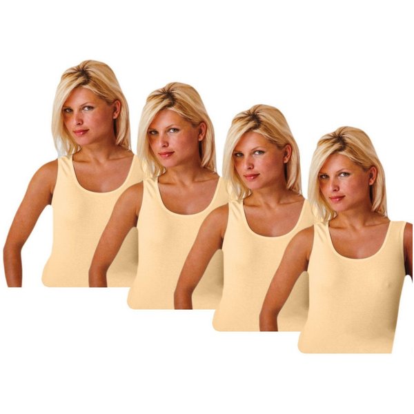 TEXEMP Tanktop 2 bis 6 Damen Unterhemd Top Baumwolle Tank Shirt Lady Damentop Träger (4-tlg)