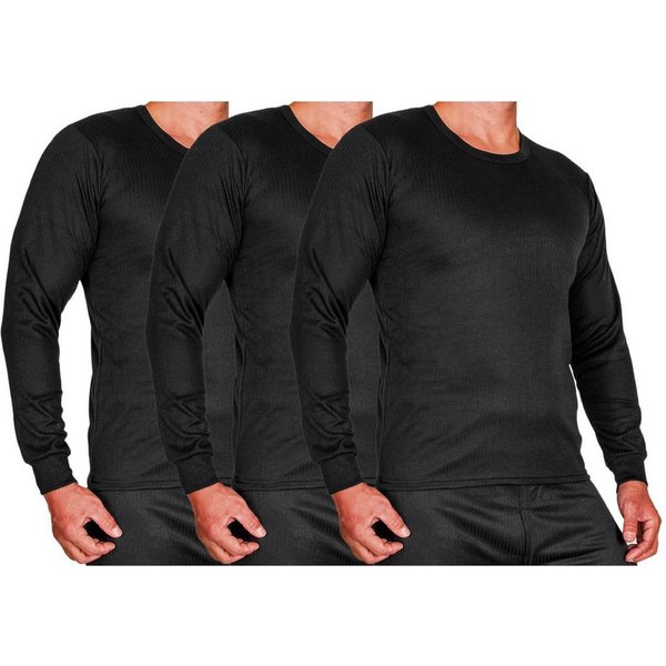 TEXEMP Thermounterhemd 3er Pack Thermo Unterhemden Unterwäsche Thermounterwäsche Fleece (3-St) Innenfleece