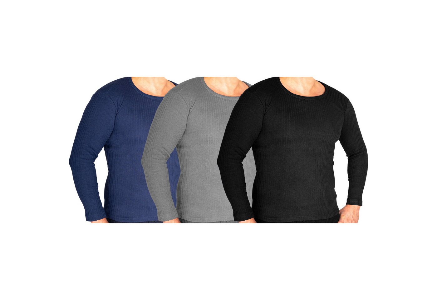 TEXEMP Thermounterhemd Herren Thermounterwäsche Unterwäsche 3 Stück Unterziehhemd Winter (3-St., 3er Pack) Premium Qualität: Atmungsaktiv, Feuchtigkeitsabführen – Bild 5 von 5
