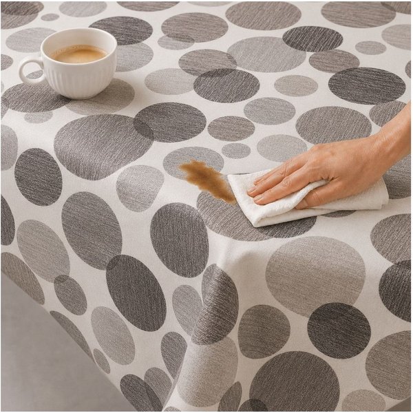 texpot Tischdecke Wachstuch graue Kreise abwischbar Wachstuchtischdecke (1-tlg)