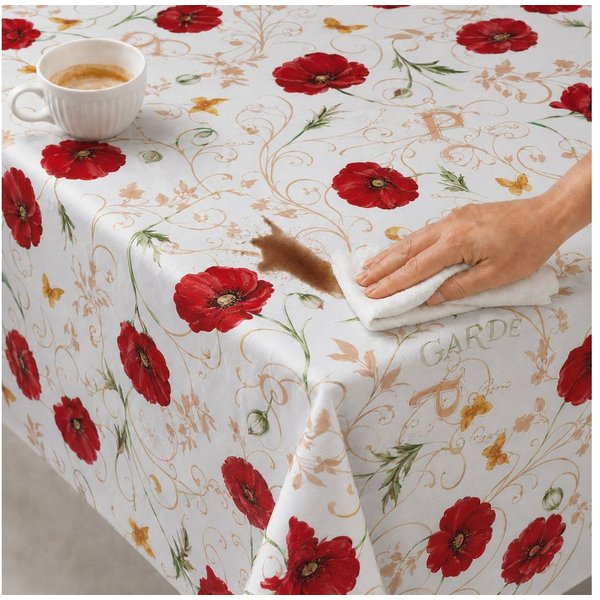 texpot Tischdecke Wachstuch Mohnblume Sommer Blumen abwischbar (1-tlg)