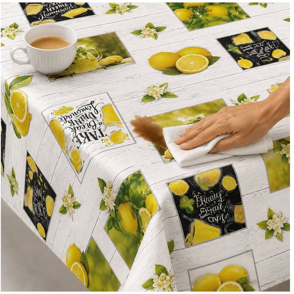 texpot Tischdecke Wachstuch Zitrone Früchte abwischbar (1-tlg)