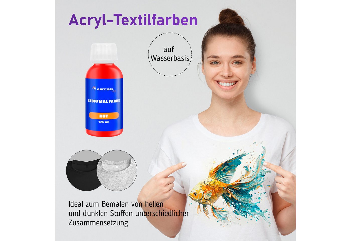 7 Artists Textilfarbe 7 Artists Textilfarbe 125 ml Stoffarbe Waschfest – Bild 2 von 5