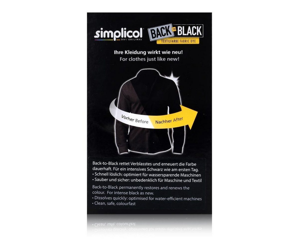 simplicol Textilfarbe Simplicol Textilfarbe Back to Black 400g - Erneuert die Farbe (1er Pac – Bild 2 von 3