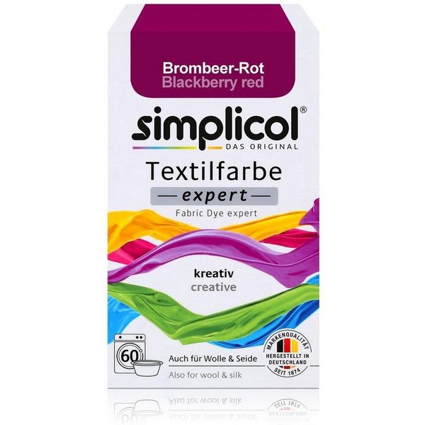 simplicol Textilfarbe Simplicol Textilfarbe expert Brombeer-Rot 150g - Farbe zum Färben (1er