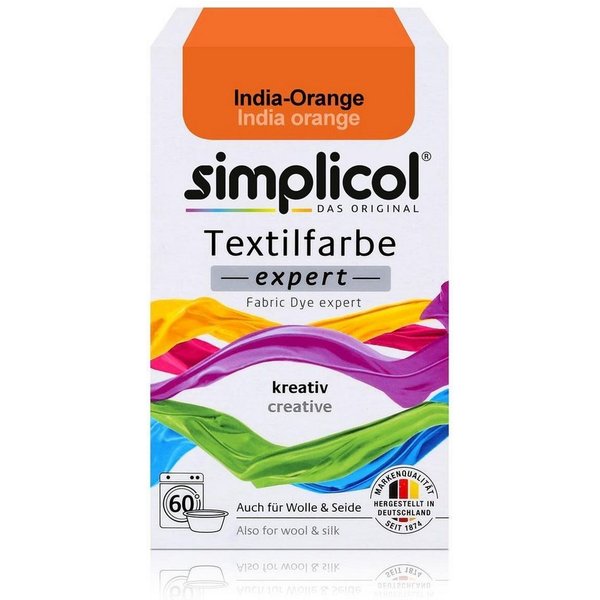 simplicol Textilfarbe Simplicol Textilfarbe expert India-Orange 150g - Farbe zum Färben (1er
