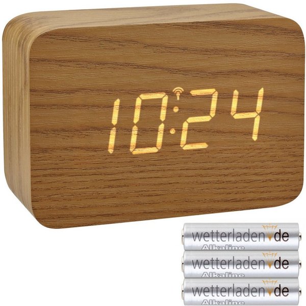 TFA Dostmann Funkwecker Design Funk-Wecker in Holz-Optik Clocco TFA 60.2549
