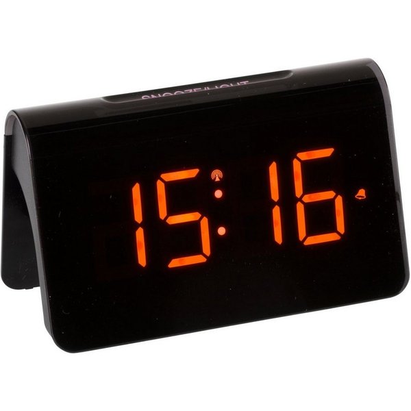 TFA Dostmann Funkwecker digitaler Wecker ICON TFA 60.2543, schwarz, mit LED Leuchtziffern