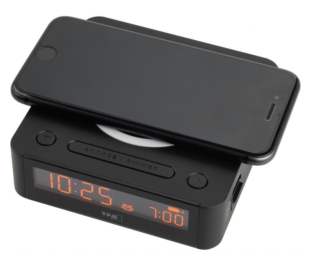 TFA Dostmann Funkwecker TFA 60.2030.01 Digitaler Wecker mit kabelloser Ladestation QI – Bild 5 von 5