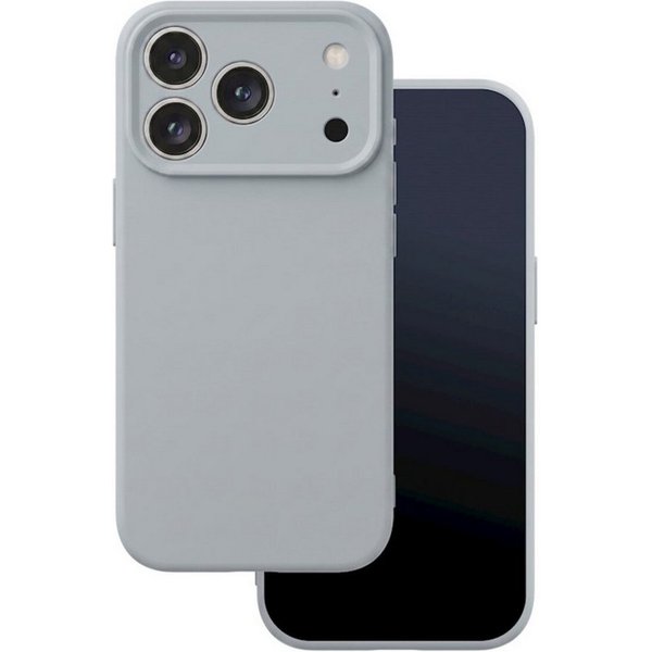 TFO Handyhülle Silikon Kompatibel mit iPhone 18 Pro / 17 Pro Silber 6,3, Microfleece-Futter und matte Oberfläche