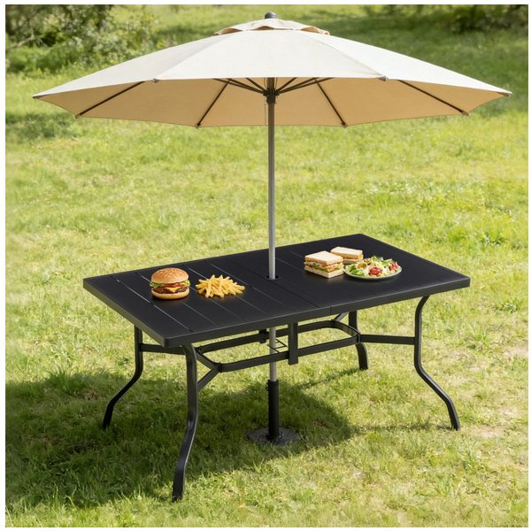 Thanaddo Gartentisch Gartentisch – Quadratischer Eisentisch, geeignet für Gärten, Balkone.
