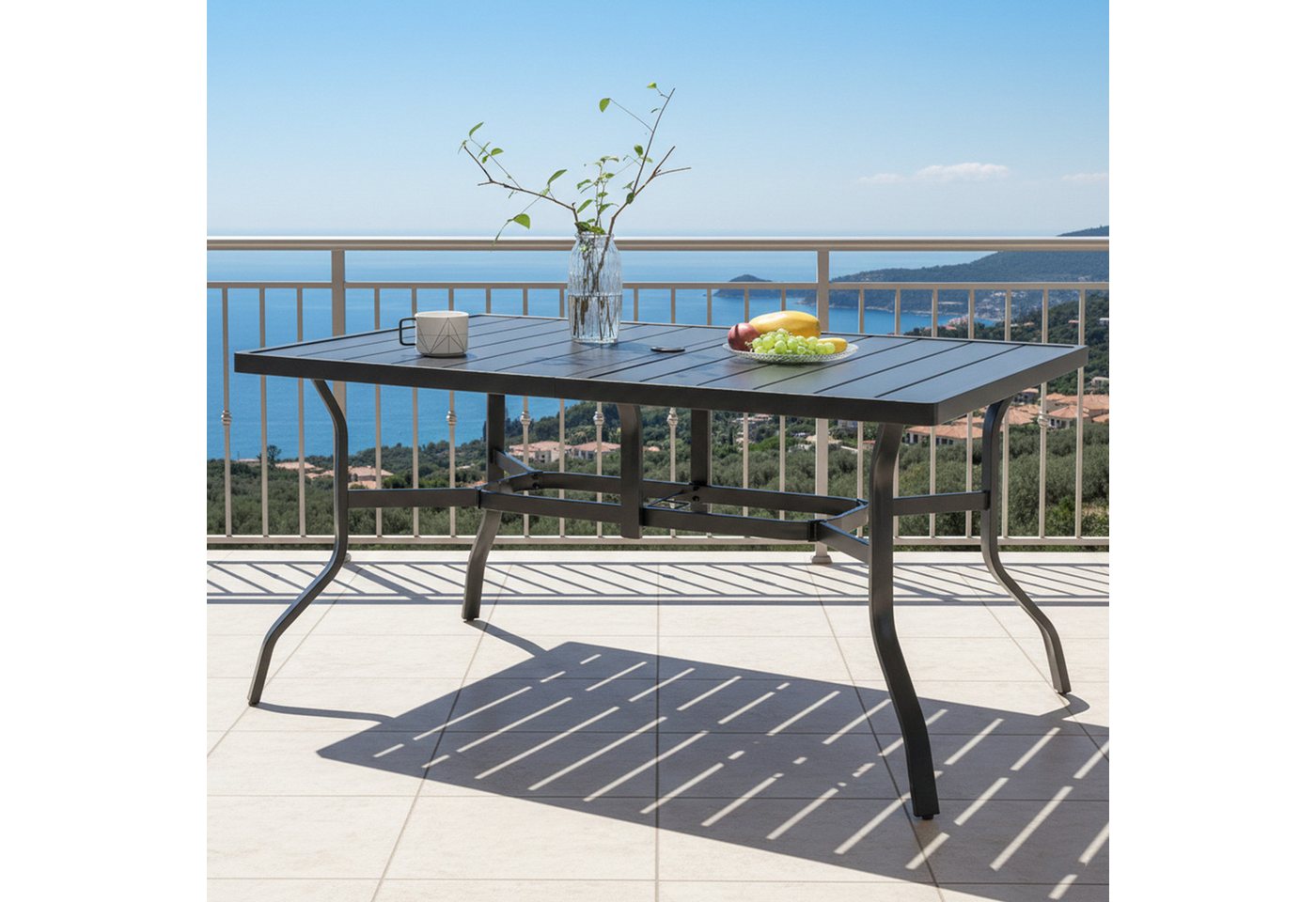Thanaddo Gartentisch Gartentisch – Quadratischer Eisentisch, geeignet für Gärten, Balkone. – Bild 2 von 5