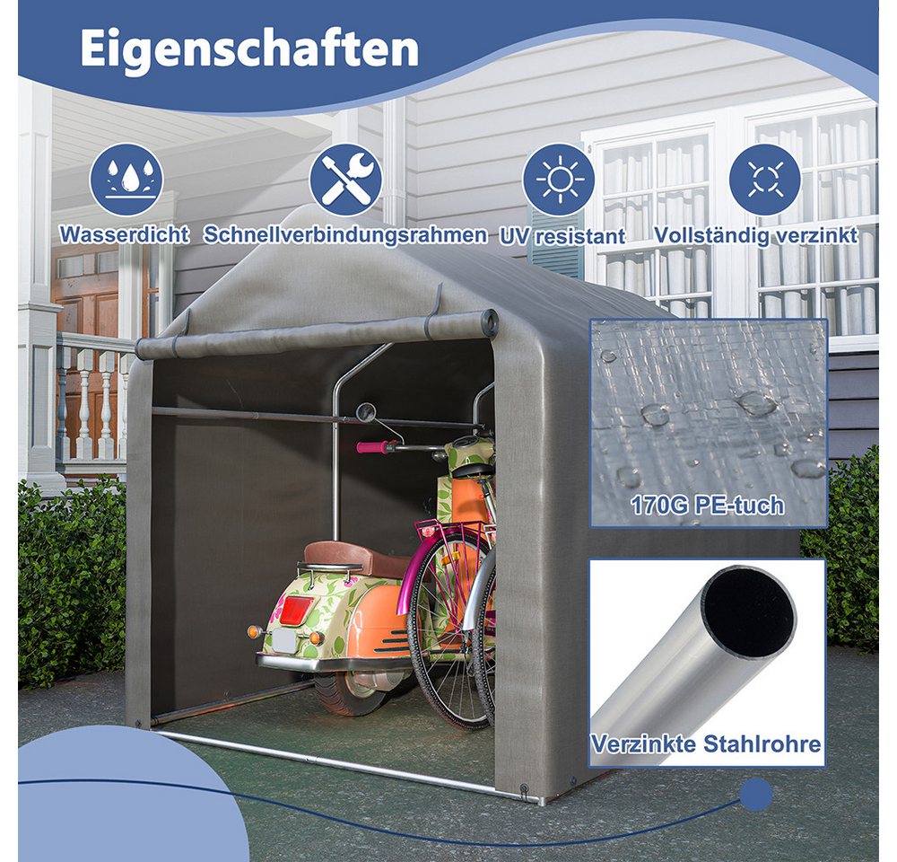 Thanaddo Gerätehaus Partyzelt,Metall Gestell Gartenzelt Pavillon 3x6m/4x6m in weiß – Bild 4 von 5