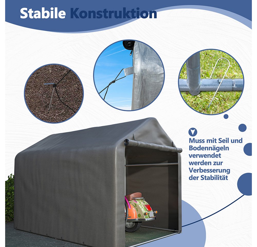 Thanaddo Gerätehaus Partyzelt,Metall Gestell Gartenzelt Pavillon 3x6m/4x6m in weiß – Bild 5 von 5